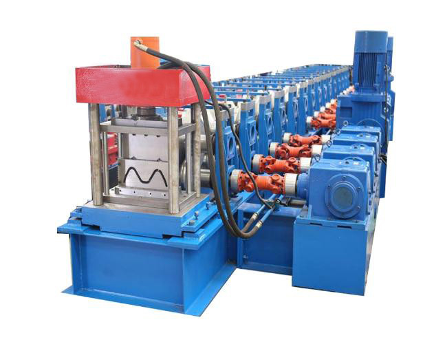 Machine de formage de rouleaux de garde routière à commande PLC avec puissance de la machine principale de 2*22 kW et entraînement de la boîte de vitesses