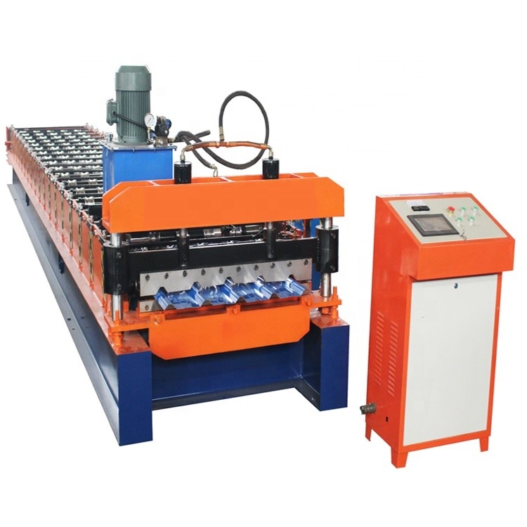 Type 5 petit pain de trapèze de Rib Hydraulic Cutting Roof Tile formant le contrôle de PLC de machine