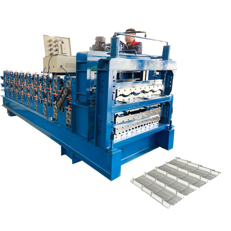 petit pain de tuile de toit de 7Kw trois couches formant la tuile ondulée d'Ibr de machine faisant la machine