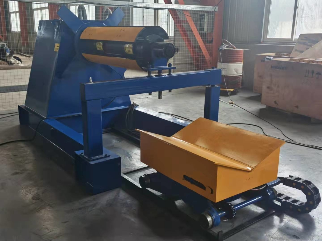 Decoiler de bobine en acier automatique hydraulique avec la voiture de bobine 5 tonnes 7 tonnes 10 tonnes