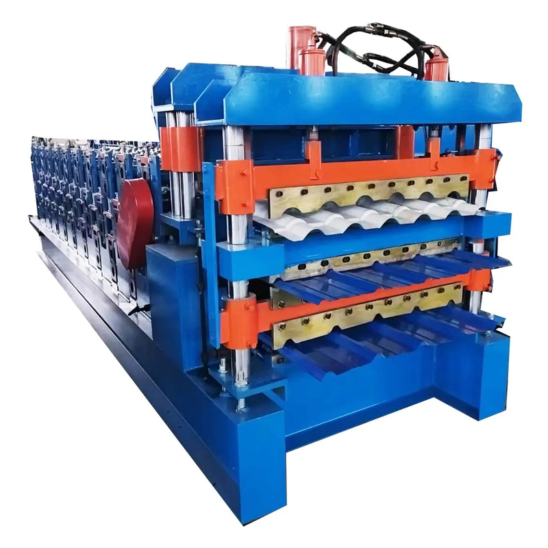 3 en 1 Métal et acier Ibr Roofing Sheets Roll Forming Machine avec trois profils personnalisés
