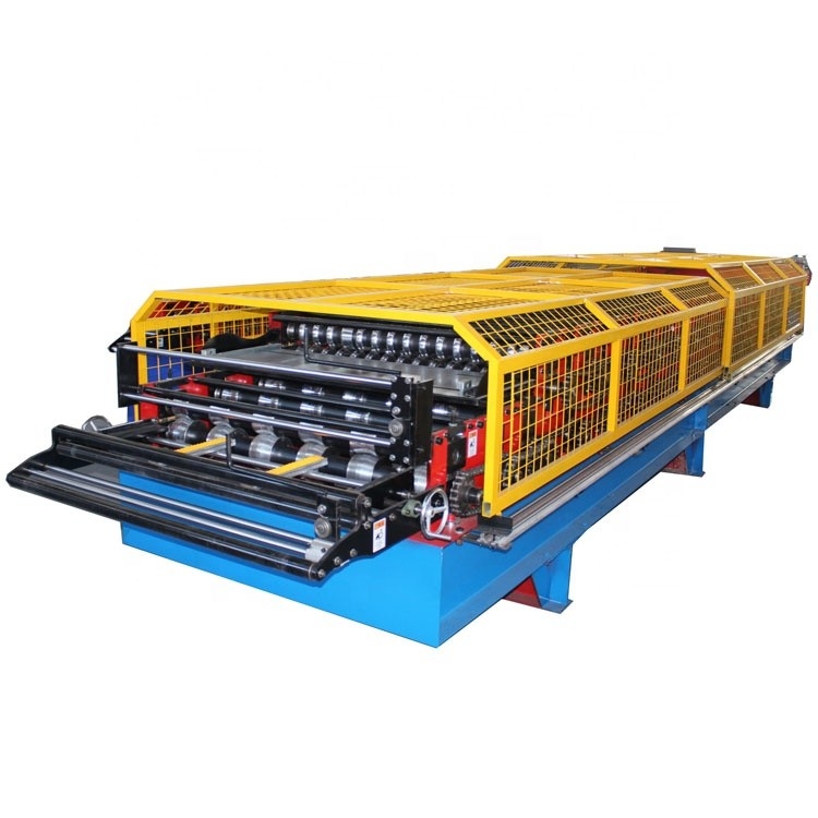 Contrôle PLC Double couche de métal de l' acier de la toiture de feuille de rouleau formant machine à grande vitesse