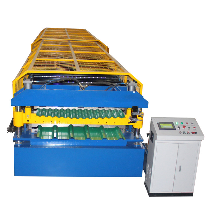 Contrôle PLC Double couche de métal de l' acier de la toiture de feuille de rouleau formant machine à grande vitesse