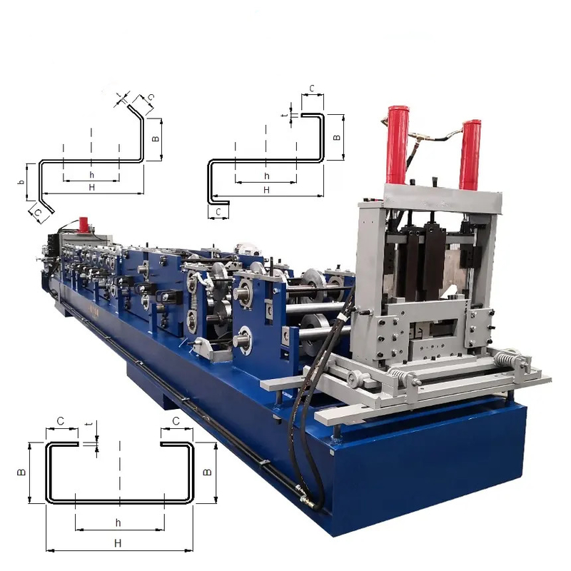 Machine automatique de formage par roulement à froid en acier en forme de CZ Vitesse de formage 10-22 m/min