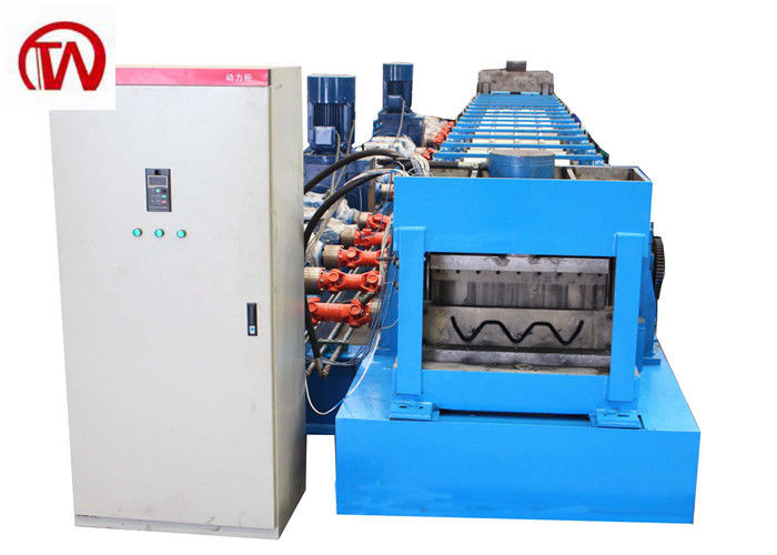 Machine de formage de rouleaux de garde routière à commande PLC avec puissance de la machine principale de 2*22 kW et entraînement de la boîte de vitesses