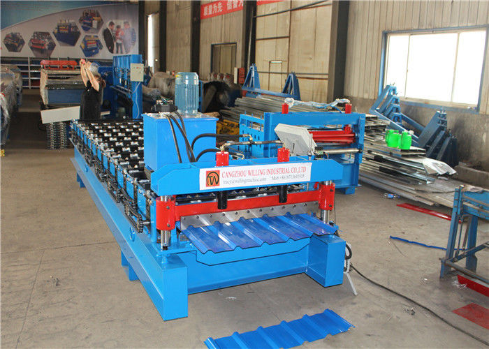 Machine de formage à rouleaux de carreaux de toiture ondulée à double couche à grande vitesse avec diamètre d'arbre de 75 mm