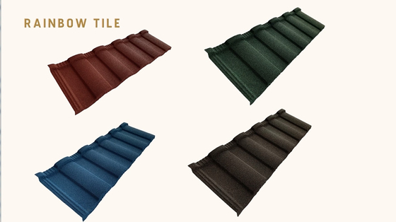 Roman Roofs Roofing Pomona Stone a enduit la tuile 0.4mm en métal profondément