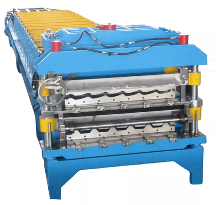 Le petit pain de double couche de panneau de mur de tuile de toit formant l'acier de couleur de machine a galvanisé