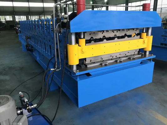 Tuile en acier de double de plate-forme de toiture de panneau couleur de petit pain faisant le contrôle de PLC de machine